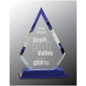 Clear Crystal Diamond on Blue Pedestal Base