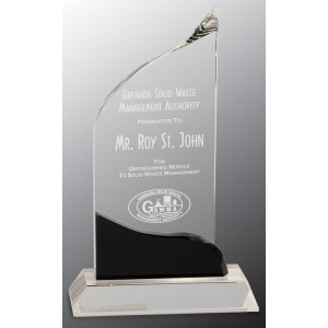 Clear Crystal Wave with Black Accent