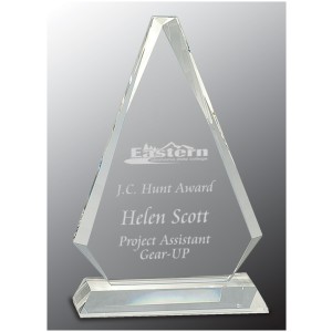 Clear Crystal Triangle on Clear Pedestal Base