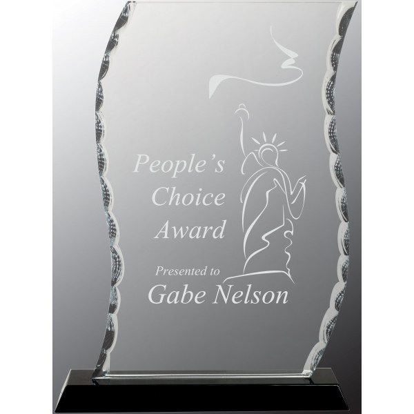 Scroll Facet Glass on Black Base