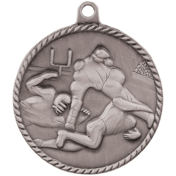 2" Antique Gold Football High Relief Medal - Image 3