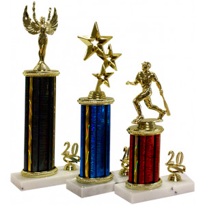 Single Post Oval Column Trophies 2" x 6"