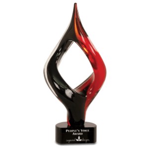 Red & Black Twist Art Glass