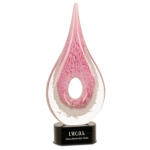 Pink Round Window Raindrop Art Glass