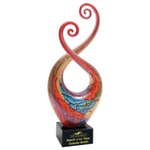 Multi-Color Twist Art Glass with Black Base
