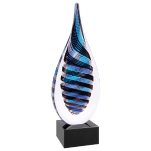 Blue, White & Black Twisted Rain Drop