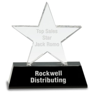 Clear Crystal Star on Black