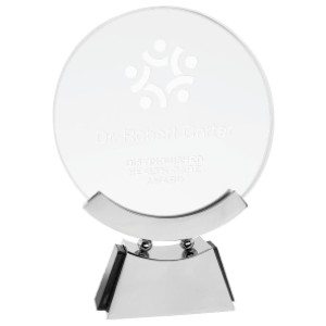 Round Voyager Glass with Silver/Black Base