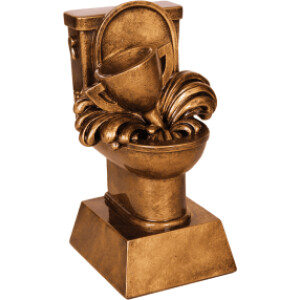 Antique Gold Toilet Loser Resin